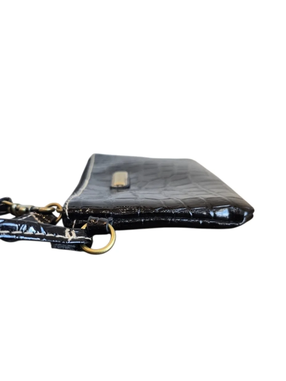 Rosetti Black Croc Embossed Faux Leather Wristlet